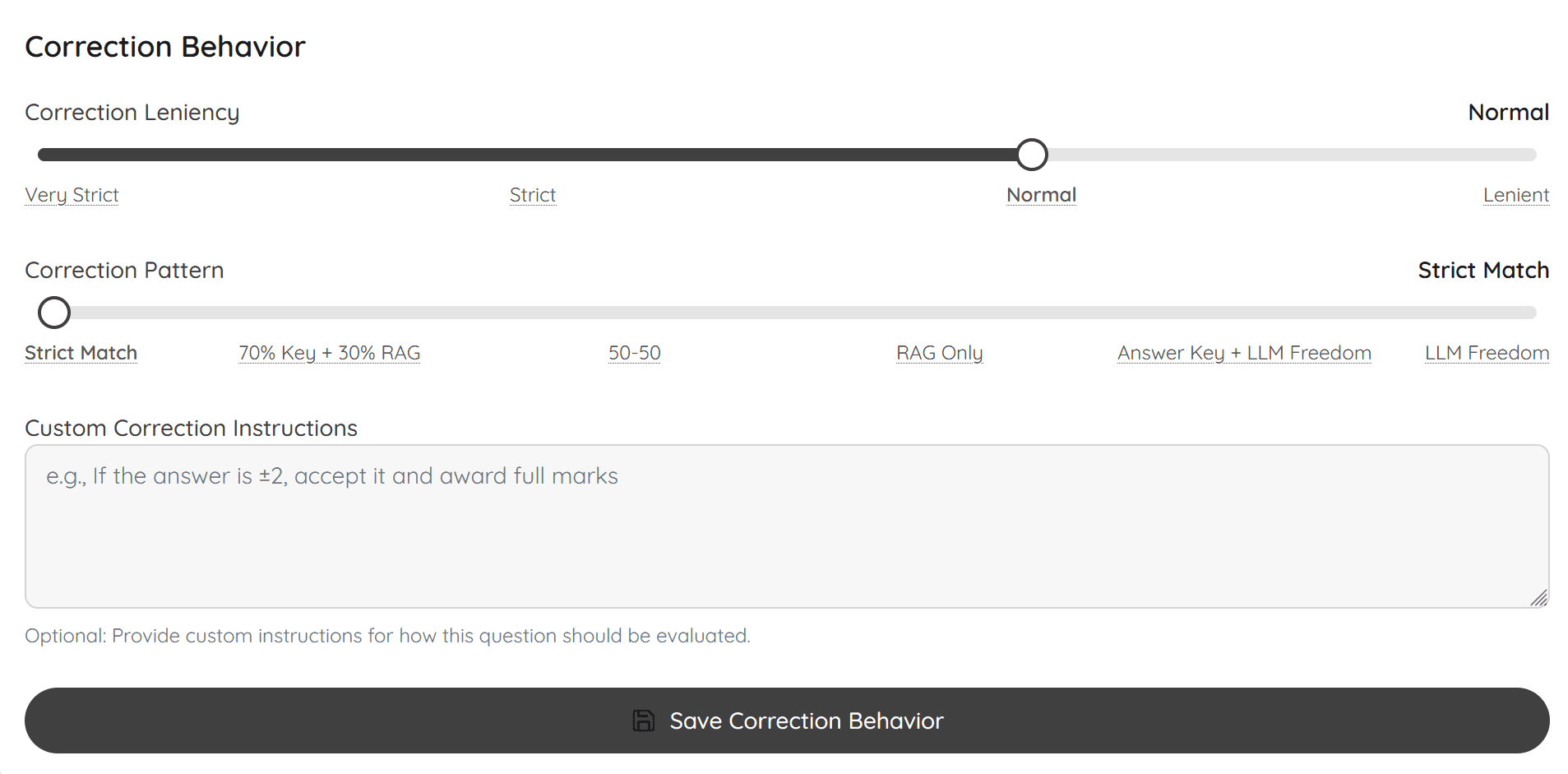 Correction Behaviour